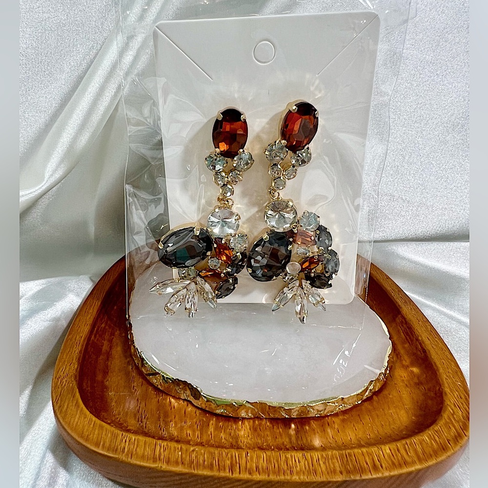 Large Brown Dangle Earrings